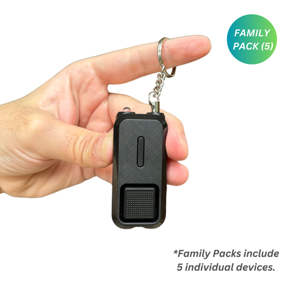 Sound Grenade by BASU® 130dB, Use in Any Emergency--Just Pull The Pin, Extra Loud, Batteries Included - Family Pack (5 Units)