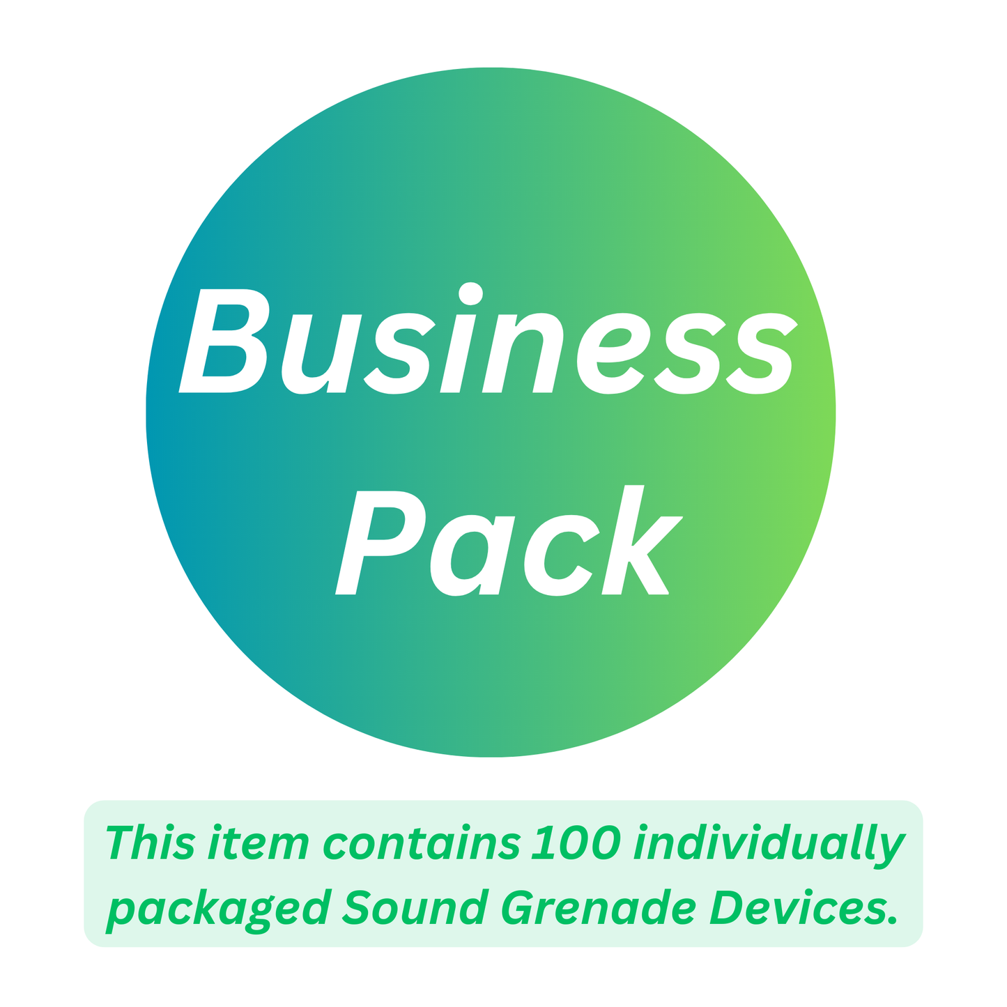 Sound Grenade by BASU® 130dB, Use in Any Emergency--Just Pull The Pin, Extra Loud, Batteries Included (S.W.A.T. Black) - Business Pack, 100 Units